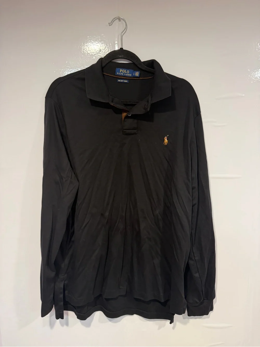 Polo by Ralph Lauren Long-Sleeve Black Pima Soft Touch Polo Shirt